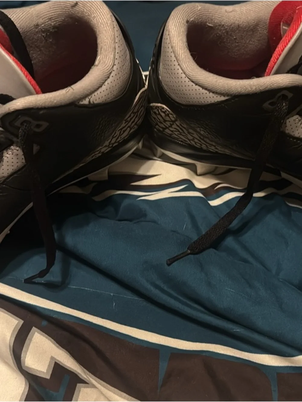 Jordan 3 Mid Retro Football Cleats Men's Black and Gray Athletic Cleats